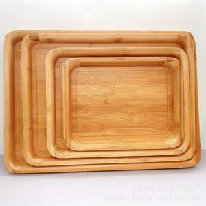 ชุดถาดเสิร์ฟไม้ไผ่ทรงสี่เหลี่ยมลายไม้ธรรมชาติสำหรับเสิร์ฟชาที่บ้าน - Product Image 3