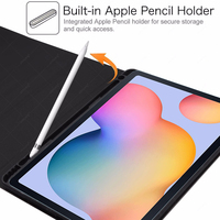 Pu deri kılıf kalem yuvası ile BT 3.0 kablosuz ayrılabilir Tablet klavye Samsung kılıfı Galaxy Tab S6 Lite durumda klavye