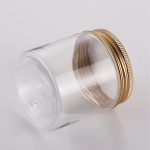 <b>Plastic</b> Jar With Gold Cap 50Ml Wide Mouth Pet Cylinder Food <b>Packaging</b> Container - Product Image 2