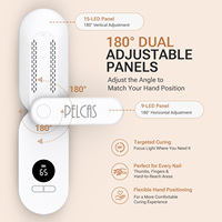 Lampe à LED rechargeable 18W personnalisée OEM 2000mAh à double source lumineuse 365 395nm pour séchage de vernis gel, marque privée