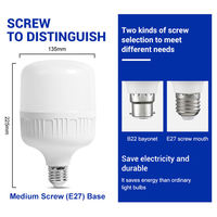 Ampoules LED en forme de T 100LM/W 10W 20W 30W 40W 50W 60W 80W 100W Matière première B22 E26 E27 Ampoule LED