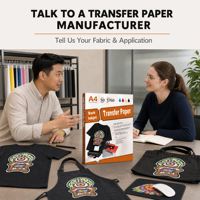 Papier transfert thermique A4 foncé pour t-shirts, personnalisable avec logo OEM, pour imprimante jet d'encre, autocollant thermocollant pour tissu, artisanat DIY, vente en gros