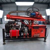 Foreuse de puits d'eau DTH sur remorque/chariot, profondeur max. 300m, alimentée au diesel, portable, diamètre de forage 90-220mm, pompe à engrenages