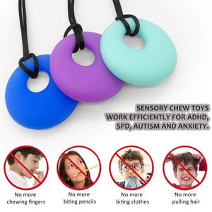 Soft Silicone <strong>Chewing</strong> <strong>Necklace</strong> for Adults and Children Autism Sensory Toy with Semi-Circular Molar Stick Spot Design Baby Toy - Product Image 6