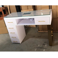 Meubles de salon de manucure Table de manucure en or blanc Table de manucure de luxe