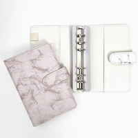 Carnet d'affaires à 6 anneaux, organiseur spirale, agenda de travail, journal, classeur de budget, couverture en cuir PU imprimé marbre, classeur A5 A6