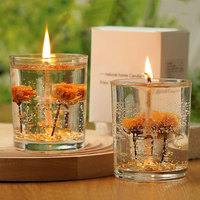 Luxus Hochzeit echte Blume Duft kerze Transparent Gel Wachs Dekorative Kerze Riechen Parfüm Gelee Wachs Aroma therapie Kerzen