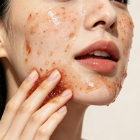 Masque Gel au Collagène de Pétales de Rose Naturels Hydratant et Apaisant à l'Essence de Rose et Vitamine C, Améliore les Rougeurs, la Sensibilité et la Pigmentation