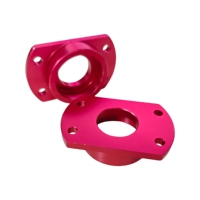 Pièces en aluminium CNC personnalisées avec finition rouge anodisée Supports usinés de précision Couleur OEM pour l'automobile/l'électronique