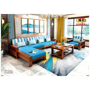 Домашняя мебель из массива дерева, современный Коричневый диван для гостиной, продажа