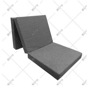 Tapis de sport pliable en trois parties, gris, 90 % fibre de polyester, pour la maison, le bureau et le camping - Product Image 4
