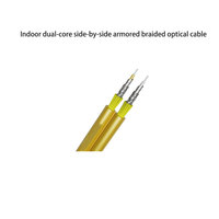 Câble à fibres optiques blindé intérieur duplex G652D G657A1, tressé en acier Kevlar, 2 cœurs, gaine serrée, cordon de brassage FTTH