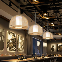 Petite suspension LED moderne Lustre à goutte tissé Zen pour la maison, le bureau et le restaurant Bar Installation au plafond