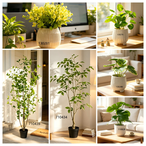 Piante Finte, Albero di Camelia Artificiale <span class=keywords><strong>in</strong></span> Vaso di Ossido di Magnesio, Fiori Rosa, Boccioli Chiusi, Composizione Floreale Finta <span class=keywords><strong>in</strong></span> Vaso per Arredamento d'Interni - Product Image 4