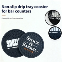 Sous-verres ronds antidérapants personnalisés avec logo imprimé, en caoutchouc, pour comptoir de bar, sous-verres imperméables pour tasses, pour bar et café