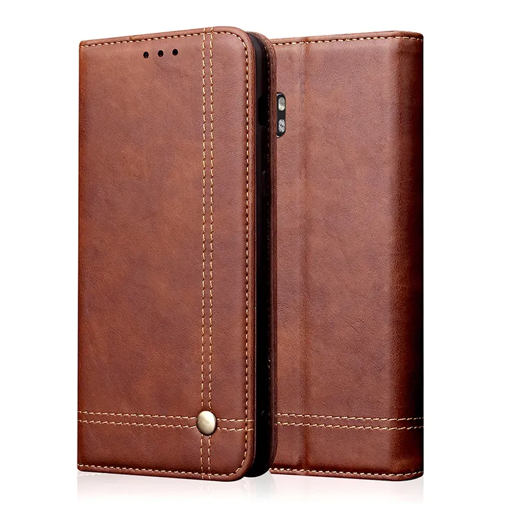 Vintage style Crazy Horse PU Leather Phone Cases Back Cover for redm Note10