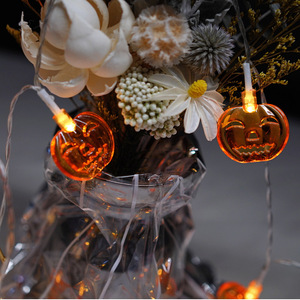 Guirnalda de Luces LED de Calabaza con Cara Sonriente, Estilo Moderno, Color Blanco Cálido, Decoración para Fiesta de Halloween, Luces de Colores, 3m - Product Image 3
