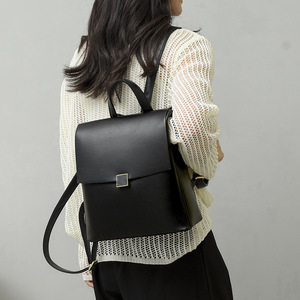 Minimalist Commuting Solid Color <b>Backpack</b> with High-end Feel, Multi Compartment Shaped <b>Backpack</b>, Women's Shopping and Work Bag - Product Image 2