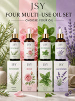 Set Minyak Multiguna Private Label 4 in 1 118mL Rosemary Rose Peppermint Lavender untuk Tubuh, Rambut, dan Pijat OEM Produsen Kustom Grosir