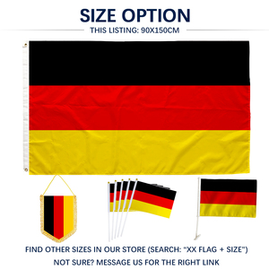 Drapeau allemand 3x5 pieds en polyester, impression recto, œillets en laiton, double couture, Deutschland, vente en gros, 3x5 90x150cm, drapeau allemand - Product Image 4