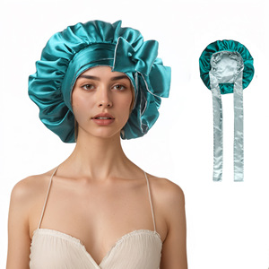 Satin Reversible bện chăm sóc tóc turban đôi lớp đàn hồi Bowknot dây đeo dài nightcap nắp ca-pô vẻ đẹp chăm sóc cá nhân - Product Image 1