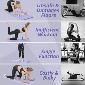 Ensemble de planche de Pilates pliable multifonction 6 en 1 avec minuteur, équipement de Pilates, <span class=keywords><strong>rouleau</strong></span> d'exercice abdominal pour la maison - Product Image 5
