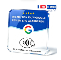 Carte NFC Mini Acrylique des Pays-Bas avec puce NTAG213 13,56 MHz pour la fonction Tap to Review, idéale pour les Restaurants, Hôtels, Cafés, Salons, Cliniques