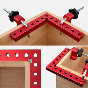Aluminum Right Angle Clamp 140mm Adjustable Woodworking Panel Fixing Ruler Metric Anodized - Product Image 2