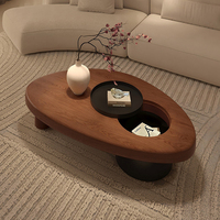 Meubles en bois Table basse minimaliste Table centrale moderne Table à thé rustique avec espace de rangement pour meubles de maison modernes