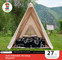 Tente Gonflable Automatique Green Ear Monkey Triangle Starry Sky pour Camping, Nuitée, Plage, Base Extérieure, Sans Assemblage, Quatre Saisons