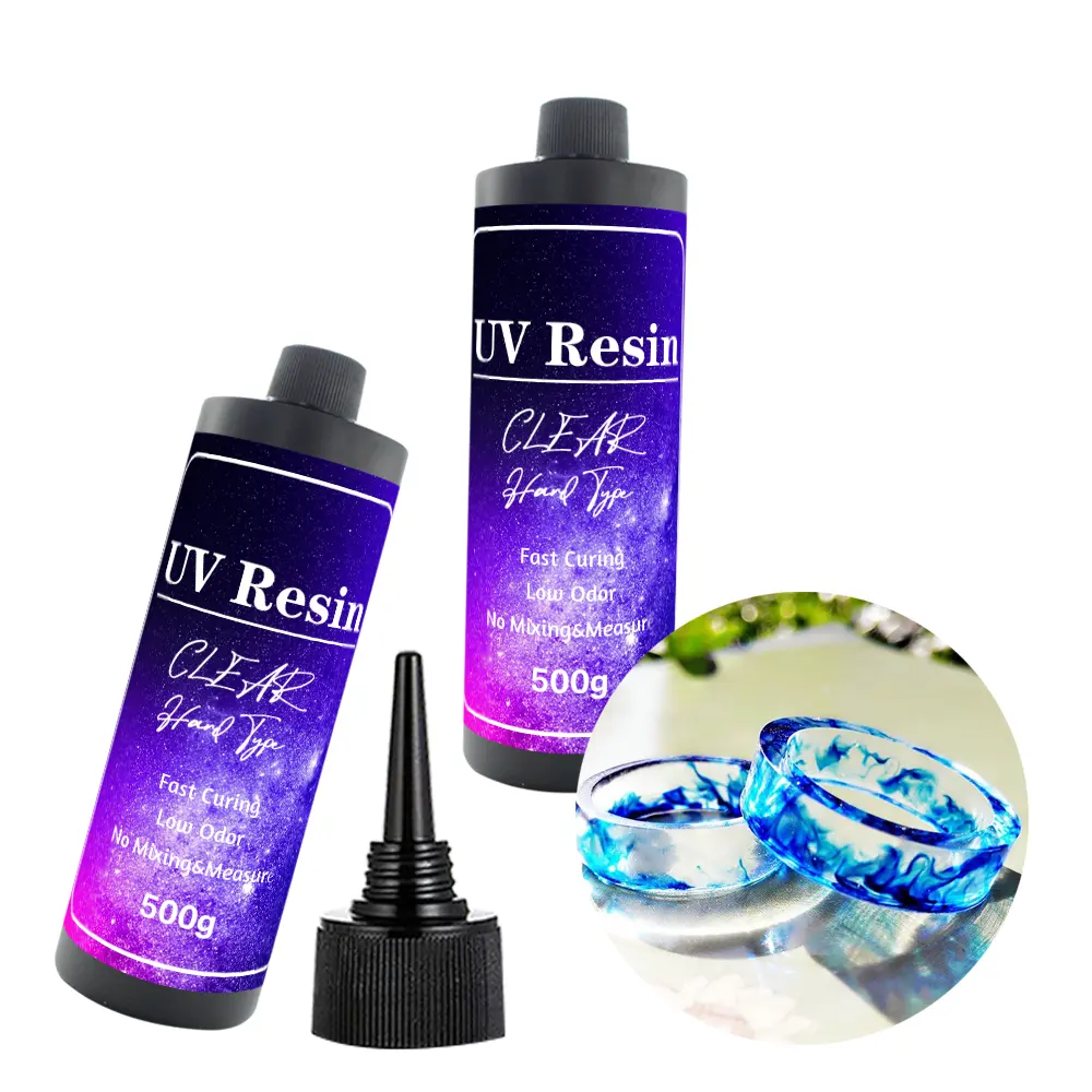 UV Photoglazing Resin Strength Customizable label UV Resin 500g/bottle For Casting/Coating/Keychain