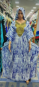 Robe décontractée d'été pour femme en polyester antistatique, coupe ample, grande taille, épaules dénudées, ornée de strass et de pompons, imprimé floral, style <span class=keywords><strong>Kanga</strong></span> - Product Image 3