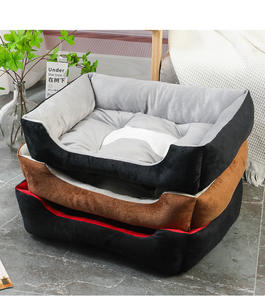 ドロップシッピング 骨柄 長方形 リバーシブル カドラー ペットベッド 暖かい 柔らかい 洗える 四季対応 犬猫用室内ケネル - Product Image 5