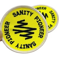 Patch brodé 3D personnalisé en gros, thermocollant, pour la décoration de sweats à capuche de studio et de vêtements de travail