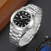 Мужские часы SKMEI 2660, 43 мм, из нержавеющей стали, квадратные, с кварцевым механизмом, роскошные и модные, с простым циферблатом и большим циферблатом.