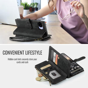 Étui portefeuille à fermeture éclair en cuir CaseMe <span class=keywords><strong>C30</strong></span> pour Google Pixel 10 Pro XL 9A 10A 8A 7A 9 8 Pro avec porte-cartes - Product Image 6