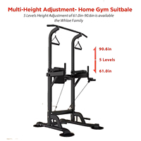 Mise à niveau de la tour de traction multifonctionnelle réglable en hauteur avec station de trempage de la tour de puissance Barre de traction Équipement de fitness pour la salle de sport à domicile
