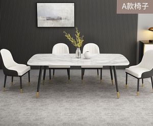 Ensemble table à manger et chaise en marbre, modèle nordique, moderne et minimaliste, pour le riz, la maison, un petit appartement, télescopique - Product Image 5