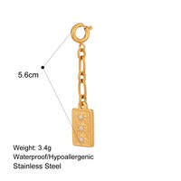 Charm Bar Pendentif en acier inoxydable Accessoires DIY Bijoux étanches Revêtement PVD 18k