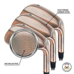 Ensemble de wedges de golf forgés sur mesure <span class=keywords><strong>52</strong></span> 56 60 <span class=keywords><strong>degrés</strong></span>, usinés CNC, pour le sand, le pitching et le lob, pour droitiers, avec tiges en acier, pour l'entraînement - Product Image 2