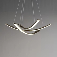 Lampe suspendue LED moderne et simple, design de décoration d'intérieur, table à manger, cuisine, branche linéaire, acrylique, or, fer, salon