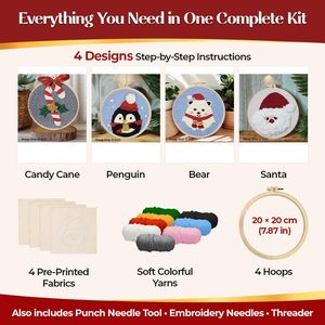 Kit de bordado con aguja mágica DIY económico para principiantes, kit de bordado con aguja mágica de animales para principiantes, kit de posavasos con aguja mágica - Product Image 3