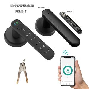 <span class=keywords><strong>Poignée</strong></span> <span class=keywords><strong>de</strong></span> <span class=keywords><strong>porte</strong></span> intelligente avec empreinte digitale et serrure électronique à <span class=keywords><strong>code</strong></span> avec clavier tactile, neuf options <span class=keywords><strong>de</strong></span> déverrouillage pour la maison, le bureau, l'appartement - Product Image 2