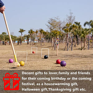 Ensemble de <span class=keywords><strong>croquet</strong></span> 8 joueurs avec kit de jeu de pelouse de 32 pouces pour adolescents maillets en bois de caoutchouc de taille standard de 28 pouces - Product Image 6
