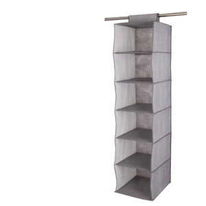Authentic Household Items 10 Tiers Collapsible Cloth Hanging Shelf for Closet Storage Organizer - Product Image 4