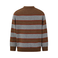 2025 hommes rétro rayé demi-col haut pull chaud hiver couche de Base haut avant Logo tricoté tissage Anti-rétrécissement automne imprimer