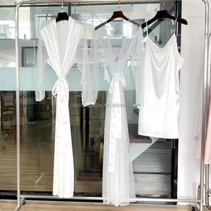 Abito romantico <span class=keywords><strong>Sexy</strong></span> personalizzato in raso da donna lungo Tulle maglia di pizzo con perle per la festa nuziale sposa sposa damigella d'onore del mattino Gowm - Product Image 4