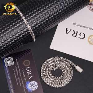 สร้อยคอแฟรนโก้ขนาด4มม. เครื่องประดับฮิปฮอปทำจากเพชรมออิสซาไนท์เย็นล็อค925เงินคิวบาเชื่อมโยงห่วงโซ่ผ่านเครื่องทดสอบเพชร - Product Image 2