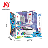 Voiture de sport télécommandée 2,4 GHz avec roues à LED, station de charge EV simulée, rechargeable par USB, voiture de course RC pour enfants