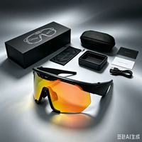 Lunettes Intelligentes IA HH525C 12MP pour Cyclisme en Extérieur, Enregistrement Photo/Vidéo, Stabilisation d'Image pour Appels, Contrôle Vocal Tactile, Monture PC